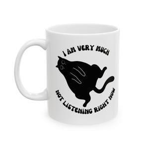 Whimsical Cat Ceramic Mug - Funny Cat Lover Gift, Cute Cat Coffee Mug, Pet Owner Gift, Cat-Themed Kitchen Decor, Hilarious Animal Mug