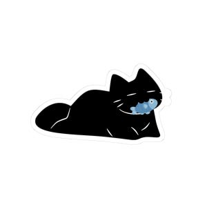 Playful Cat Kiss-Cut Stickers, Cute Pet Decor, Laptop Accessories, Animal Lover Gifts, Fun Office Supplies, Journal Stickers