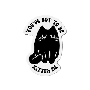 Whimsical Cat Die-Cut Magnet, Funny Gift for Cat Lovers, Kitchen Decor, Cute Cat Humor Magnet, Office Accessories