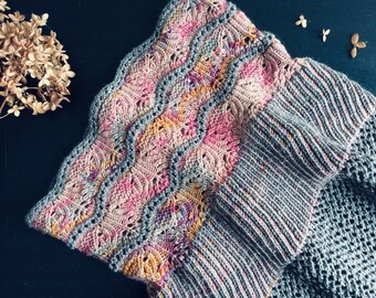 Blooming Lace Cowl Knitting Pattern: Sport Weight Yarn (PDF Instant Download)