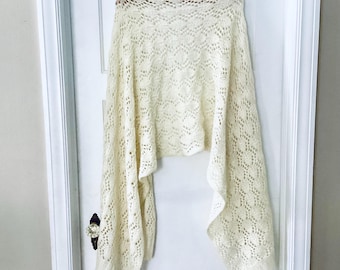 Heartfelt Wrap Knitting Pattern PDF Instant Download Lace Rectangular Shawl DK weight yarn
