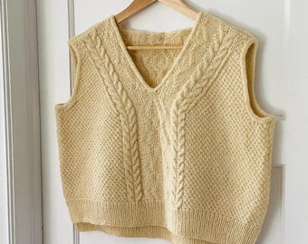 Pippin Vest Knitting Pattern Digital Download PDF Cabled Textured