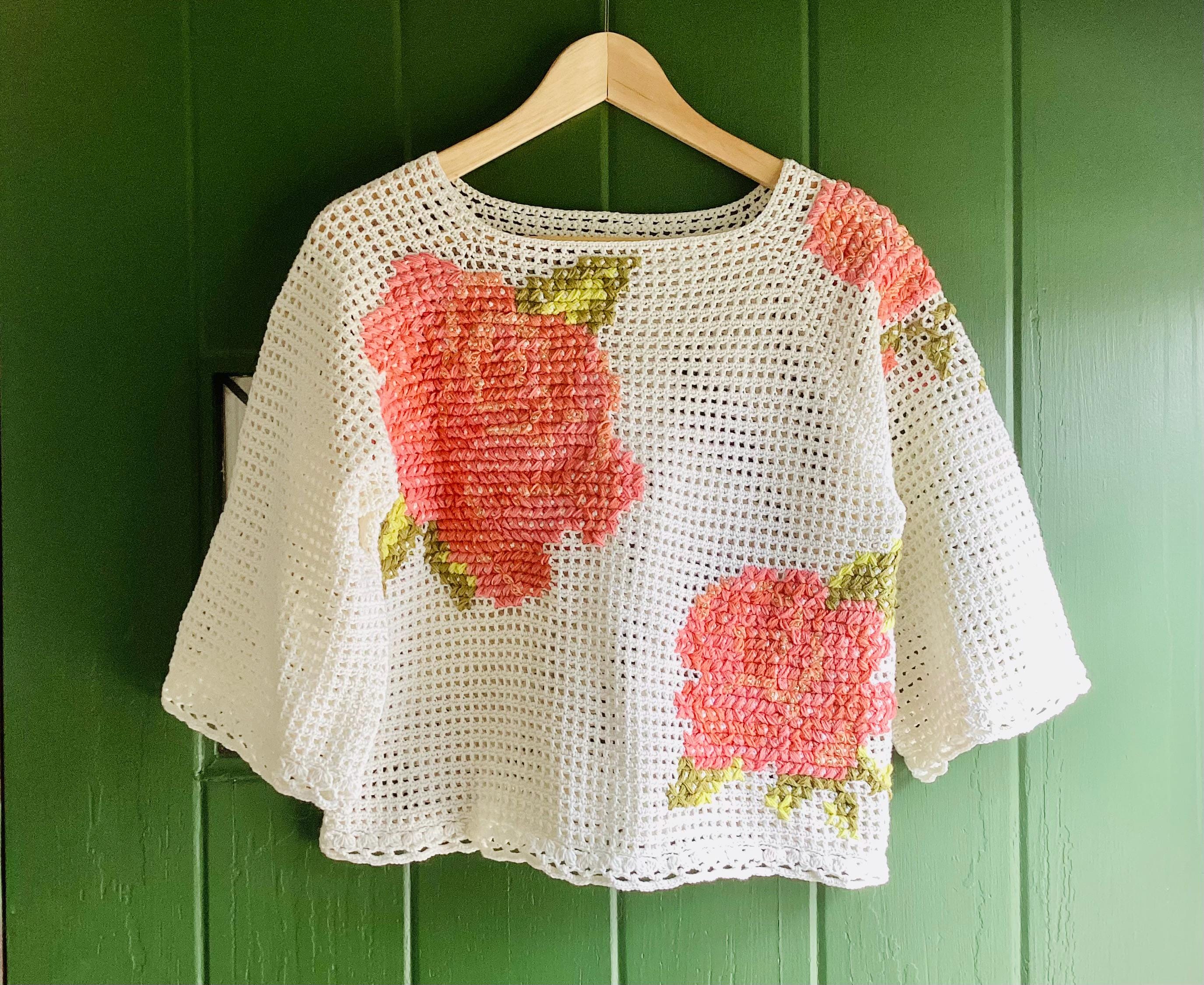 35 Beaded Crochet Patterns to Add Sparkle, Texture, and Giftable Charm 19 Summer Roses Cross Stitch Top Crochet Pattern: Beaded