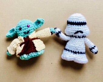 Crochet Star Wars Storm Trooper And Yoda Amigurumi Set Of 2 Handmade In USA