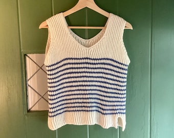 Eddie Tank Knitting Pattern: Seamless Top-Down Ribbed Tank (PDF Download) Summer Fisherman’s Rib