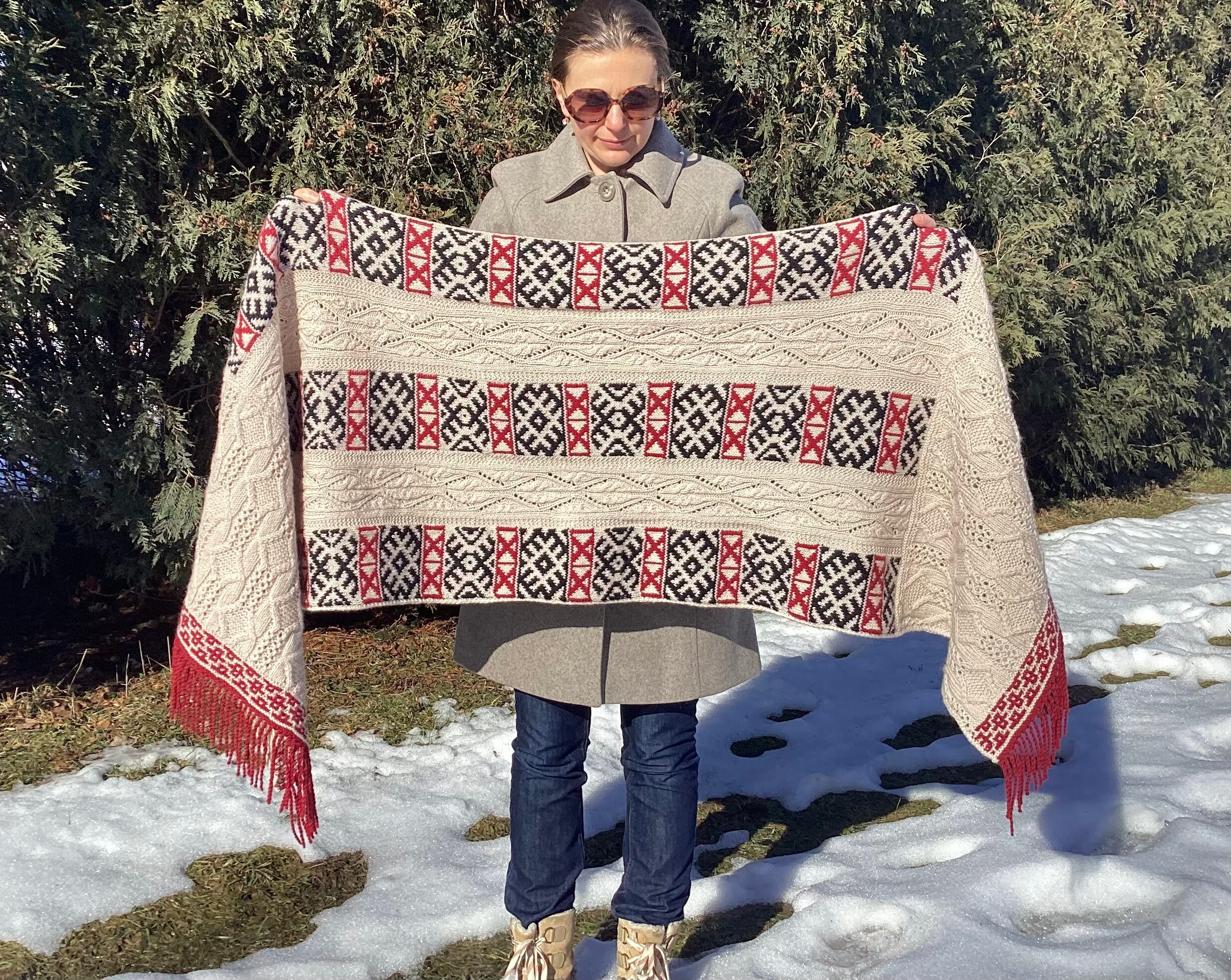 Aragon Wrap Knitting Pattern: DK Weight Colorwork Shawl (PDF Instant ...