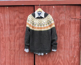 Festliche Woodland Pullover Pattern, sofortiger Download, Unisex Muster, Rundpasse , Größe inklusive