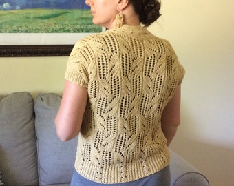 Vinea Cardigan Knitting Pattern, Instant Download, Lace Cardigan, Summer Cardigan, Worsted weight yarn, Open front