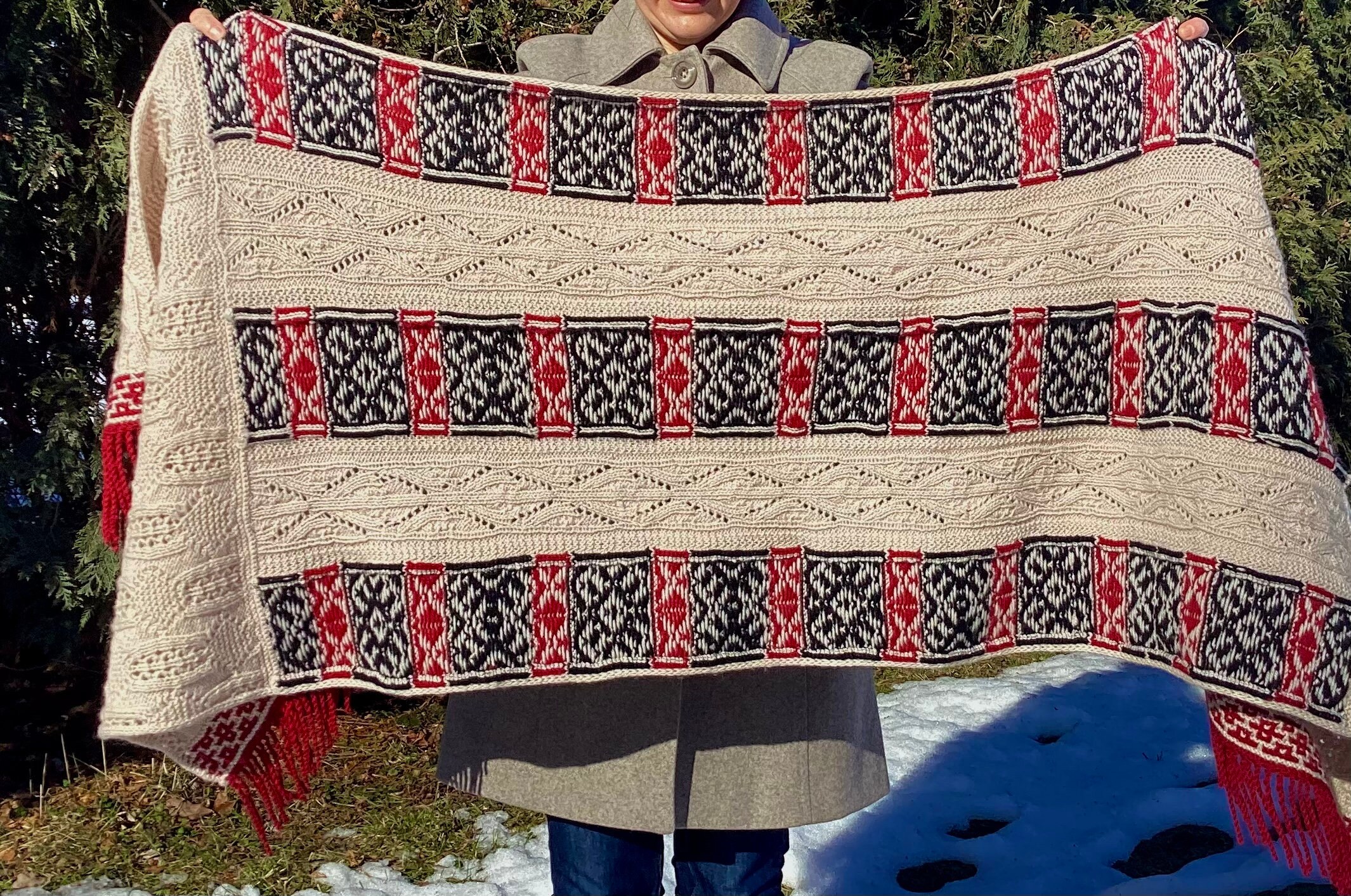 Aragon Wrap Knitting Pattern: DK Weight Colorwork Shawl (PDF Instant ...