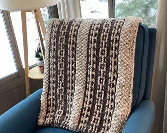 Up North Afghan Knitting Pattern PDF instant download textured mosaic knitting