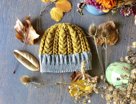 Hoarfrost Hat Knitting Pattern, Instant Download, Cabled
