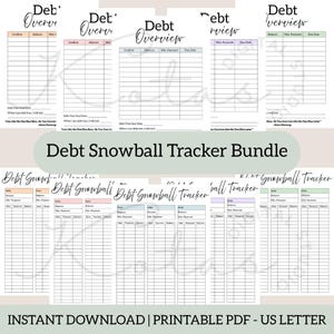 Debt Snowball Tracker PDF Tracker Budget Management Template Debt Free Printable Debt Payoff Personal Finance Planner