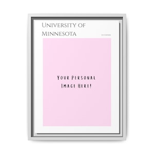 Customizable University of Minnesota Framed Matte Canvas Art Print, College Decor, Graduation Gift, Wall Art, Home Office Decoration