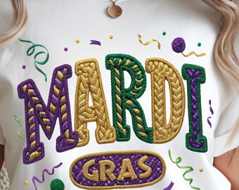 Latch Hook Mardi Gras, Mardi Gras Faux Yran Png, Mardi Gras Varsity Png, Louisiana Png, Fleur de lis Png, Mardi Gras Shirt png, Trendy Png