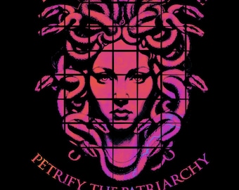 Petrificar el patriarcado PNG / La mirada femenina Diseño feminista / Sublimación de los derechos de las mujeres / Arte digital de Girl Power / Protesta imprimible