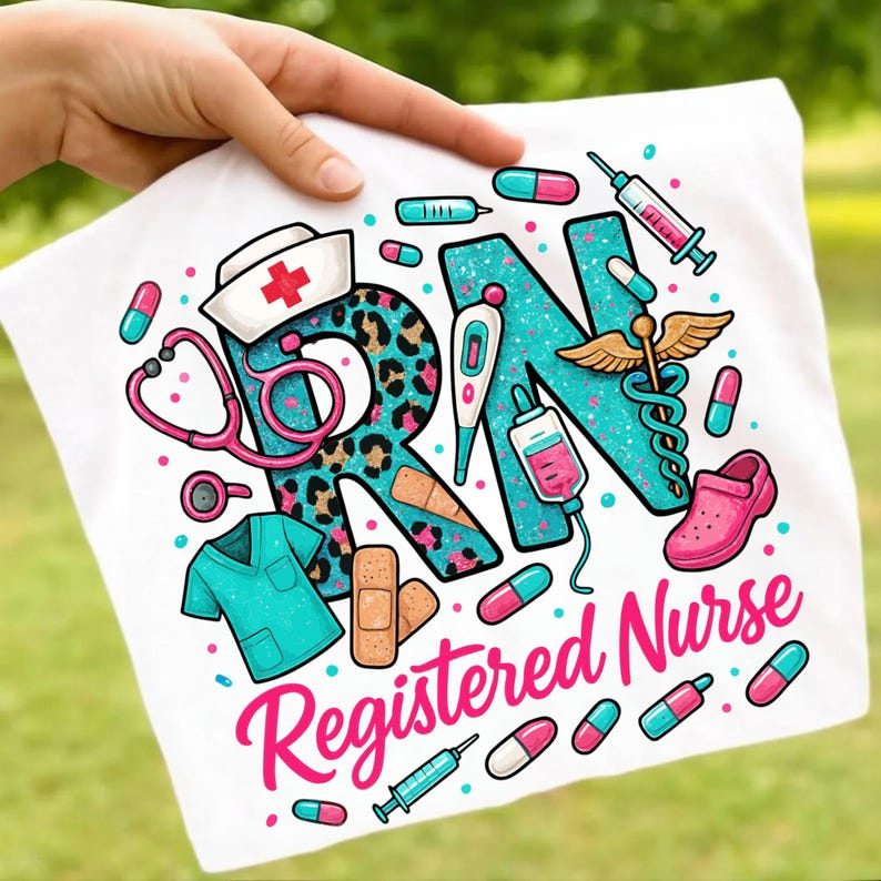 RN Registered Nurse Png Sublimation Design Download, Nurse Life Png ...