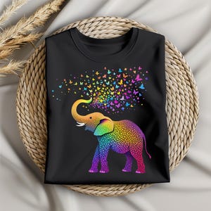 Colorful Floral Elephant PNG | Whimsical Elephant Clipart with Butterflies | Nature Animal Sublimation | 12 PNG Bundle Download