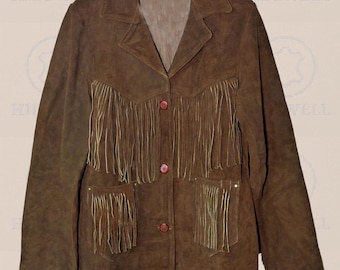 ジャケット・アウター pioneer wear leather jacket Vintage Pioneer Wear Mens Leather Fringe Jacket Size 2XT
