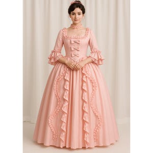 Handmade Rococo Ball Gown: Pink 18th Century Marie Antoinette Costume