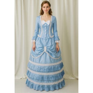 Blue Rococo Ball Gown: 18th Century Georgian Costume