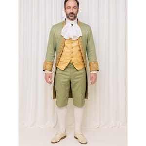 18th Century Rococo Nobleman Costume: Green & Gold Brocade Outfit