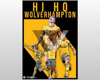 Poster paroles A4 de la chanson des loups - « Hi Ho » | Décoration artistique football