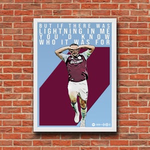 Aston Villa John McGinn A4 Poster – Song Lyric Wall Art | Villa Park Football Print | AVFC Fan Gift | Scottish Hero | Claret & Blue Decor