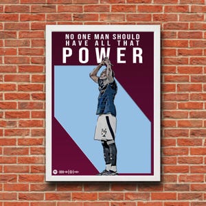 Aston Villa - Onana “Power” A4 Poster | Football Wall Art | Villa FC Gift | Minimalist Matchday Decor | Football Print