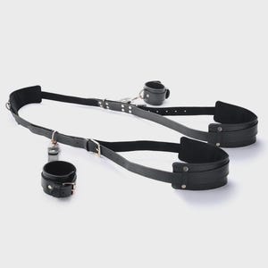 Thigh restraint sling bondage set, Sling with Wrist Cuffs, Restraints, Bondage harness, Handcuffs