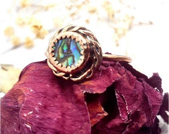 Abalone copper Ring