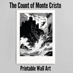 The Count of Monte Cristo Printable Wall Art | Alexandre Dumas Quote Poster | Vintage Literary Digital Download