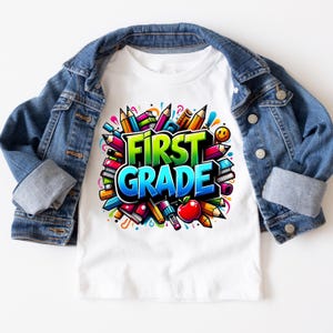 Rainbow School Supplies Tee: Colorful Back to School Shirt