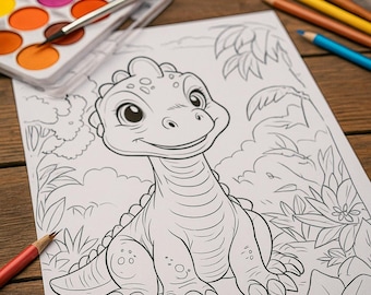 Dinosaur coloring pages for children to print – Digital coloring book – Dino Coloring Pages – Learning fun preschool – Coloring pages to download