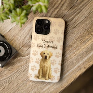 Golden Retriever Tough Phone Cases with Customizable Dog Name, Protective Dog Lover Phone Cover, Personalized Pet Owner Gift, Rugged Animal