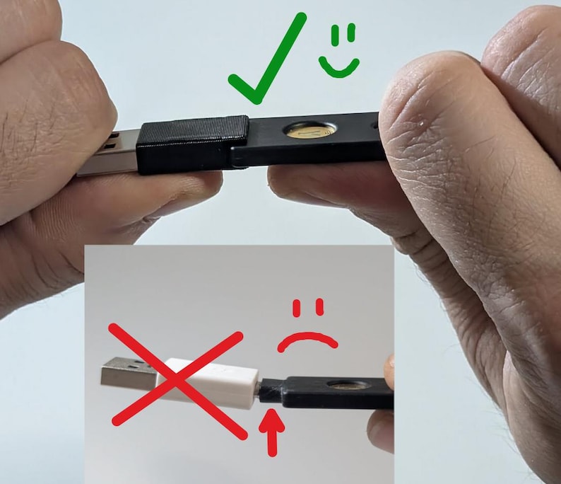 Yubicollar USB C to A Adapter for Yubikey C & 5C NFC - Etsy