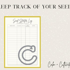 Journal de départ numérique des semences | Agenda de jardin imprimable | Suivi des semences et calendrier de plantation PDF