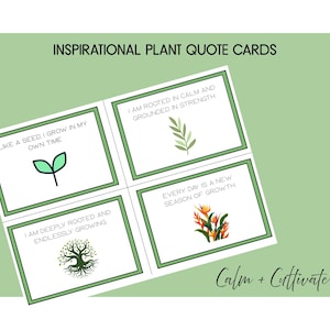 Druckbare Pflanzen Affirmationskarten | Von der Natur inspirierte Selbstpflege-Zitate für Achtsamkeit & Wohlbefinden