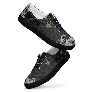 Dragon Canvas Sneakers Men Women | Art Print Low Top Shoes | Unisex Lace Up Trainers | Streetwear Gift | InsaanCadet image 2