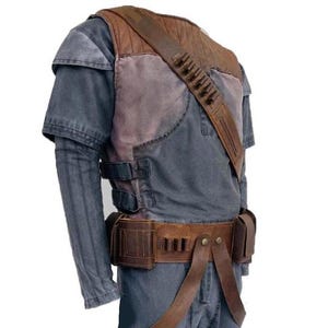 Premium Mandalorian Starwars Bounty Hunter boba 1313 Din Djarin Flight Suit With High-Quality Leather Holster Belt