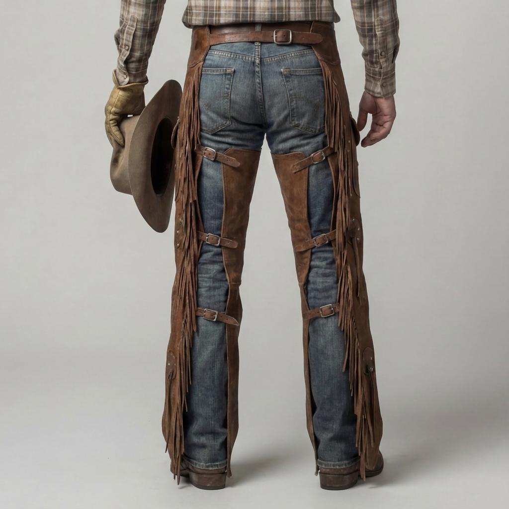 Cowhide Rodeo Chaps Hair-on Cowhide Leather Work Chaps | Handmade Cowboy Riding Chaps - Etsy