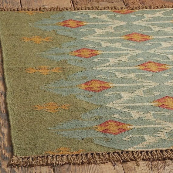 Handwoven Kilim Rug Wool Jute Area Rug, Boho Runner Carpet, Flatweave Hallway Tribal Living Rug, Traditional Kilim, Reversible Wool Rug