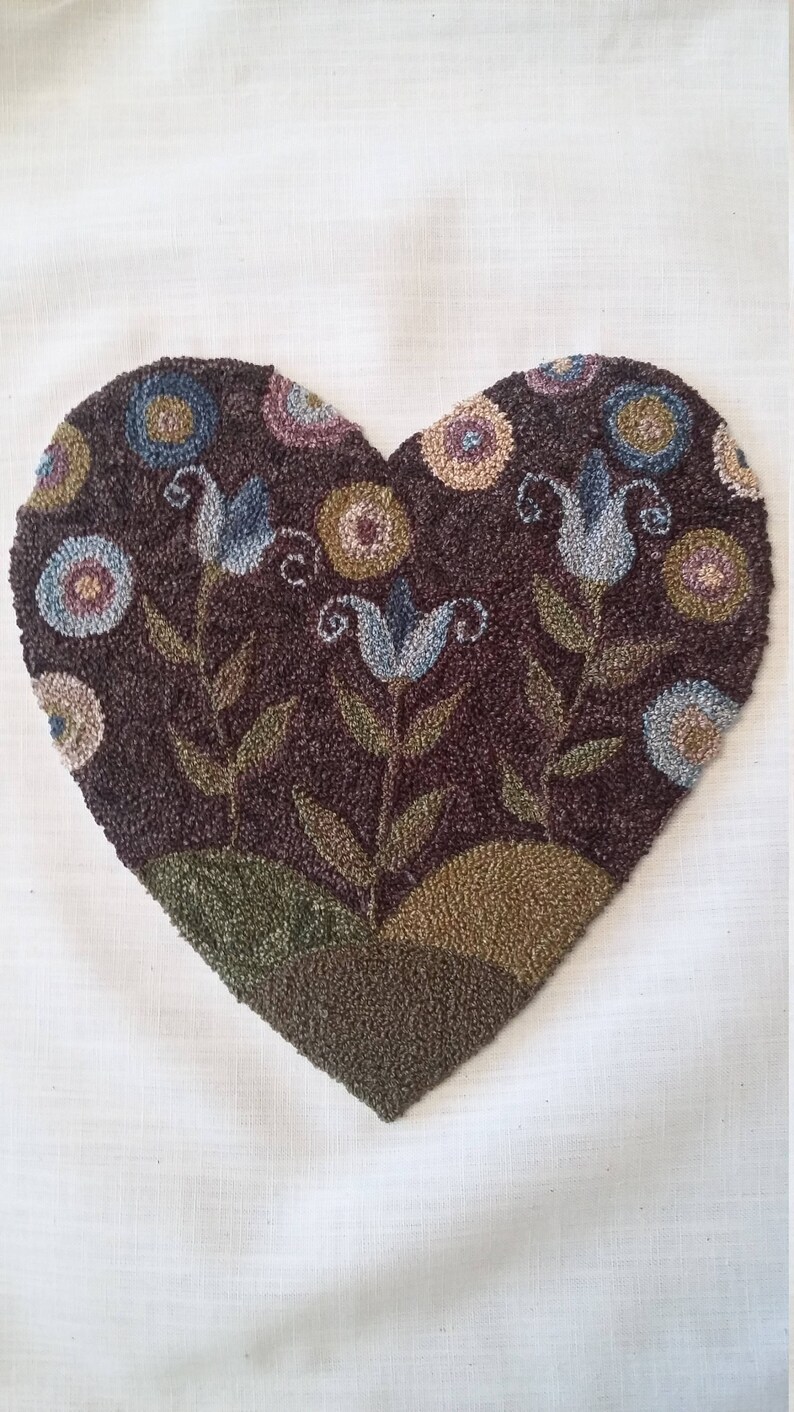 PATTERN ONLY Needle punch Tulips and Pennies Heart NP4 2018 Etsy