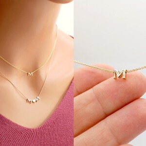 Gold initial necklace best sale etsy