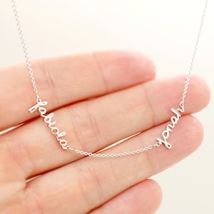 Collier en platine avec prénoms d'enfants, collier personnalisé pour maman, Pt950, un deux trois 3 4 5 6 7 prénoms, cadeau pour mère ou grand-mère