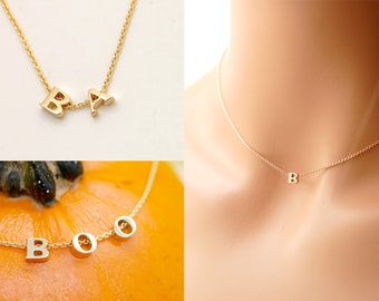 Letter B Necklace Solid 14k Gold Initial B Necklace Tiny Minimalist Necklace Personalized Jewelry For Daughter Teen Girl