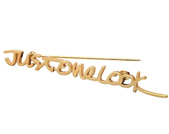 14K Gold Custom Name Brooch Pin Personalized Brooch with Handwriting or Signature Professional Pin for Women Small Business Custom Pin