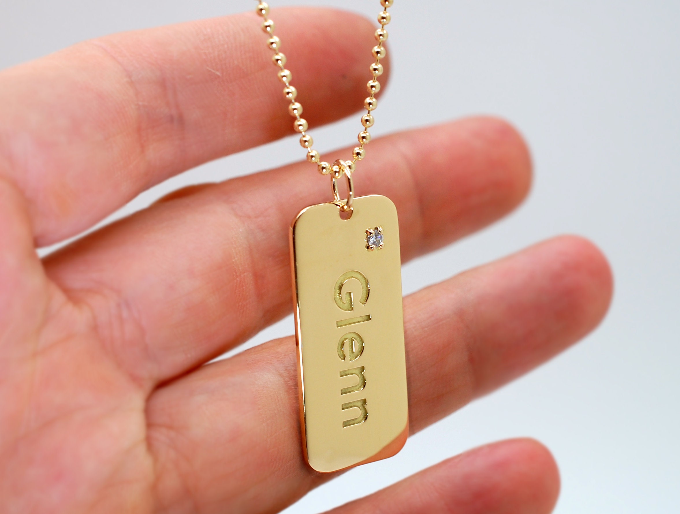 gt66yh WATERCOLOR PALETTE DOG TAG NECKLACE 30" FREE CHAIN