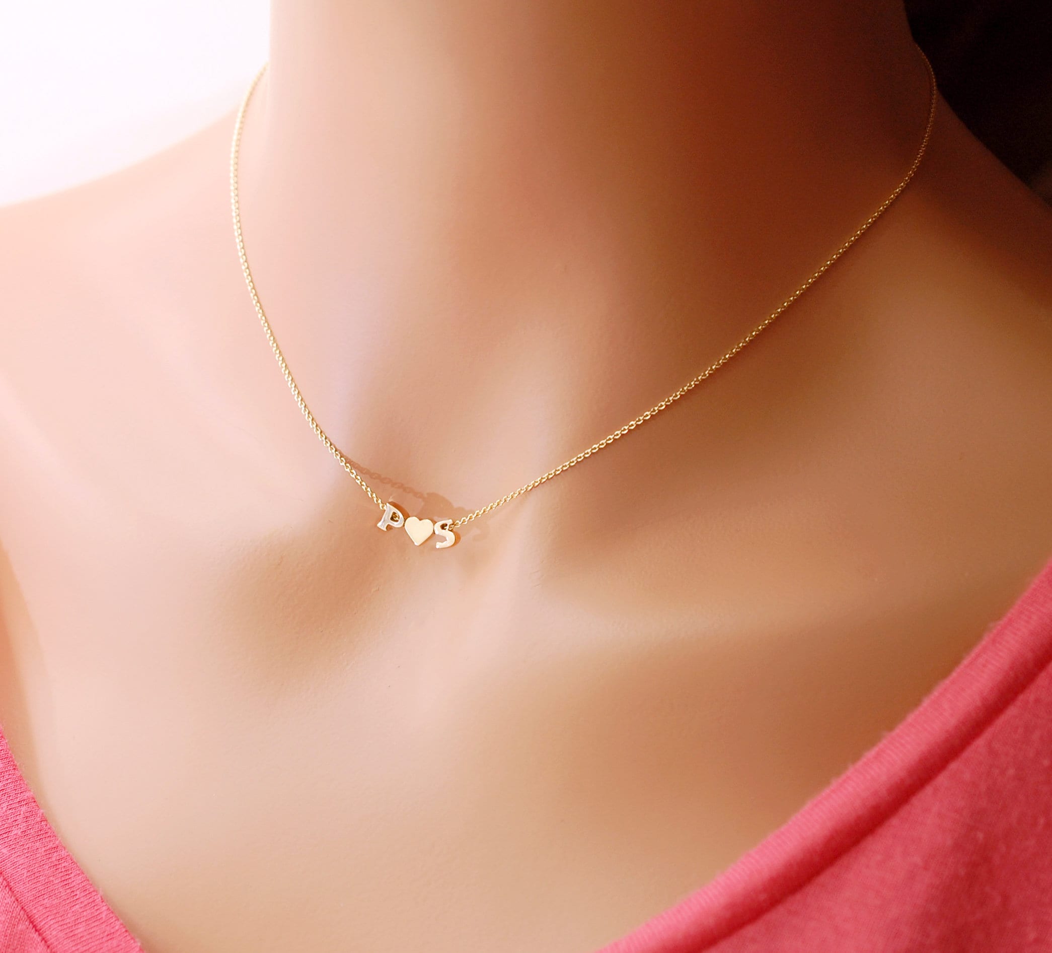 Letter G Necklace 14K Gold Initial G Necklace Tiny Mini - Etsy