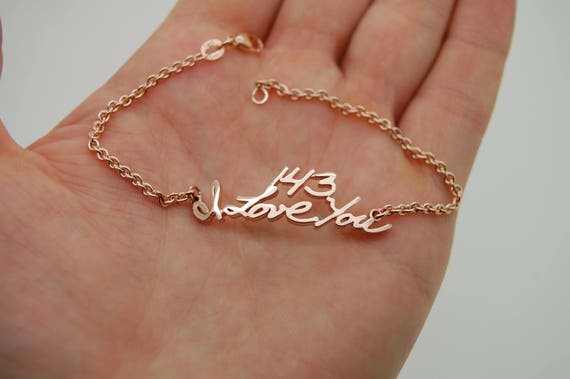 14k gold 2025 handwriting bracelet