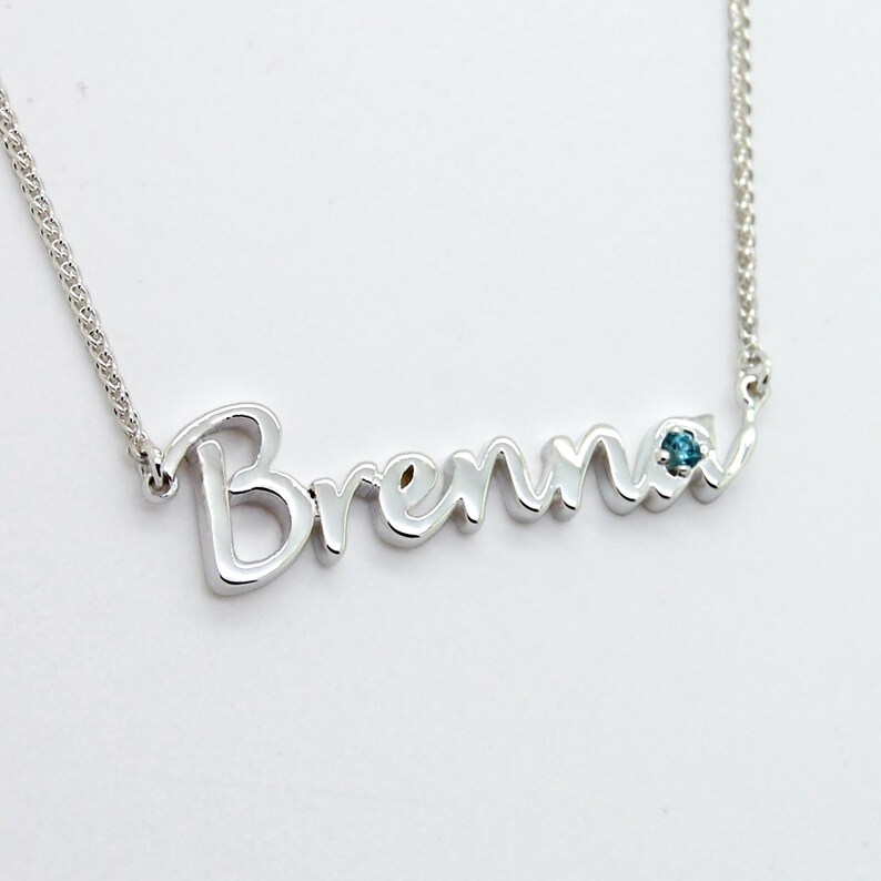 Nameplate Necklace Large Name Necklace With Your Writing Etsy